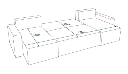 Rohová sedací souprava s funkcí spaní Brandon U Bis hnědý kontejner na lůžkoviny trojrozměrná látka s výraznými pruhy měkké područky