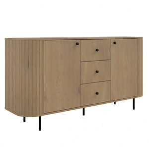 Komoda Ovalio 165 cm dub cremona moderní tvar oválná komoda do obývacího pokoje dekorativní frézování na korpusu