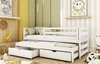 Dětská postel Tori 90x180 cm bílá 2místná rozkládací postel do dětského pokoje masivní konstrukce dětská postel z masivního borovicového dřeva