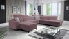 Kelly Sleek X levandulově růžová levá rohová sedačka s funkcí spaní mimořádně elegantní rohová sedačka do obývacího pokoje s nastavitelnými opěrkami hlavy