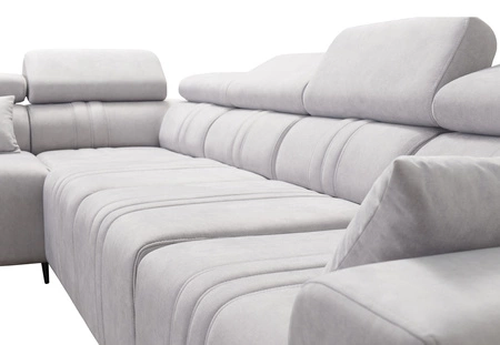 Rohová sedací souprava s funkcí spaní Castel XI světle hnědá levá pohodlná rohová sedací souprava s úložným prostorem na lůžkoviny odolná látka