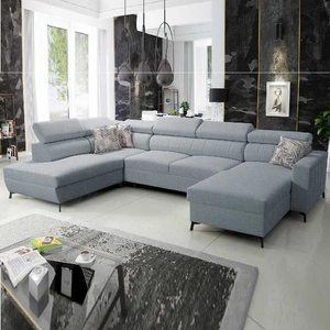 Rohová sedací souprava s funkcí spaní Savona VI arctic blue pravá elegantní a pohodlná rohová sedací souprava do obývacího pokoje se dvěma nádobami na lůžkoviny