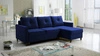 Rohová sedací souprava s funkcí spaní Terni tmavě modrá pravá Praktická a funkční rohová sedací souprava s prostornými nádobami na lůžkoviny