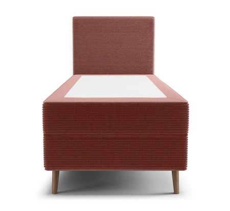 Kontinentální postel Totti 80x200 Indická růžová stylová postel s úložným prostorem trojrozměrná tkanina s výraznými pruhy