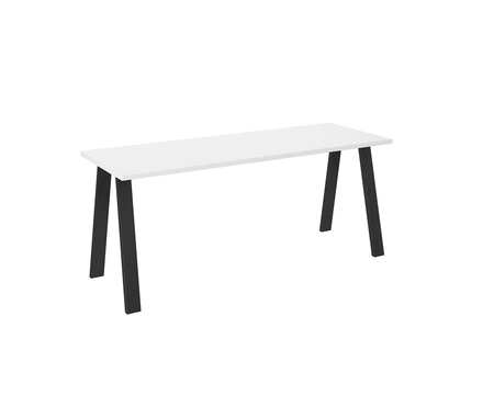 Stůl Malden 185x67 cm bílá / černá jednoduchý tvar nábytku obohacený o stylové černé nohy v loftovém stylu odolné proti rozlití desky