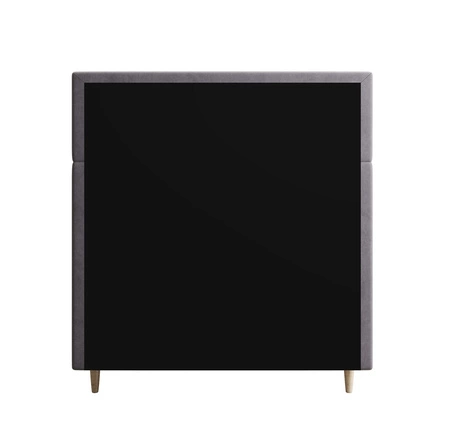 Kontinentální postel Bing 120x200 světle šedá v moderním skandinávském stylu s čalouněným čelem postele s úložným boxem