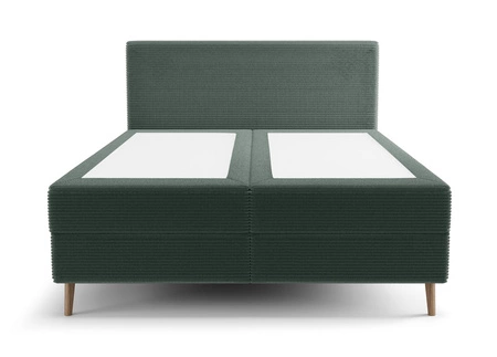 Kontinentální postel Totti 180x200 zelená stylová postel s úložným prostorem trojrozměrná tkanina s výraznými pruhy