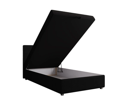 Kontinentální postel Flint 120x200 černá v moderním skandinávském stylu s čalouněným čelem postele s úložným boxem