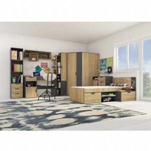 Dětský nábytek Nano, sada 2 kusů grafit / dub riviera, ideální do dětského pokoje v módním stylu
