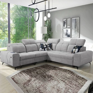 Rohová sedací souprava Buffalo III s funkcí spaní šedý jasan levá pohodlná rohová sedací souprava s estetickou povrchovou úpravou s kontejnery na lůžkoviny