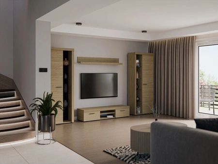 Nástěnná skříňka Rene XL olejovaný dub ideální nástěnná skříňka pro milovníky moderního uspořádání s elegantním charakterem