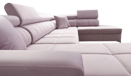 Nausa VI rohová sedací souprava s funkcí spaní grafitová levá stylová rohová sedací souprava do obývacího pokoje s pohodlnou povrchovou úpravou měkká sametová látka