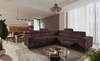 Rohová sedačka s funkcí spaní Castel III Lux hnědá pravý roh mimořádně pohodlná rohová sedačka do obývacího pokoje s výsuvnou opěrkou nohou