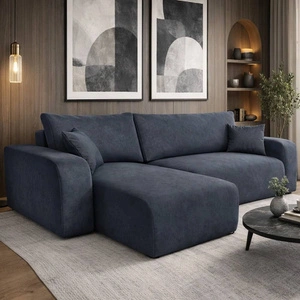 Rohová sedací souprava s funkcí spaní Fiesta tmavě šedá univerzální rohová sedací souprava se zásobníkem na plyšové lůžkoviny