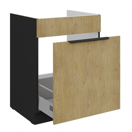 Kuchyňský nábytek Crotone 300 cm elegantní kuchyňské skříňky s kovovými úchytkami na hraně skříňka s nákladním košem