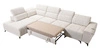 Rohová pohovka s funkcí spaní Penejos XI krémová levá pohodlná rohová pohovka s nastavitelnými opěrkami hlavy a dvěma přihrádkami na lůžkoviny