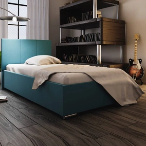 Čalouněná postel Lugo 90x200 modrá s čelem v moderním stylu ideální do pokoje pro mladé nebo malé ložnice