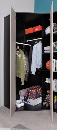 Nábytková sestava Niko černá / dub / béžová ideální do dětského nebo studentského pokoje v módním stylu