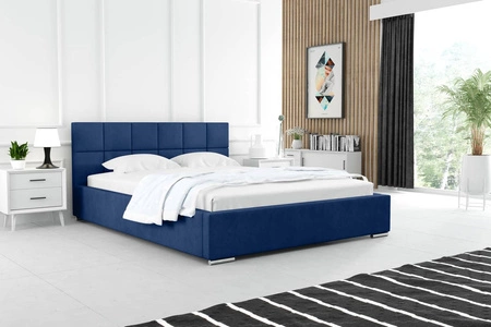Čalouněná postel Costa 180x200 tmavě modrá stylová postel s úložným prostorem na lůžkoviny pohodlný podhlavník zaujme svým elegantním designem