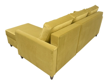 Rohová sedací souprava s funkcí spaní Terni žlutá pravá Praktická a funkční rohová sedací souprava s prostornými nádobami na lůžkoviny