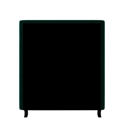 Kontinentální postel Melba 90x200 lahvově zelená v moderním skandinávském stylu s čalouněným čelem postele s úložným boxem