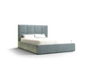 Čalouněná postel Aresa 140x200 s úložným boxem tyrkysová v moderním skandinávském stylu s pohodlným podhlavníkem