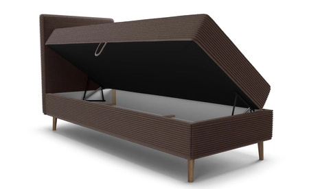 Kontinentální postel Totti 80x200 hnědá stylová postel s úložným prostorem trojrozměrná tkanina s výraznými pruhy