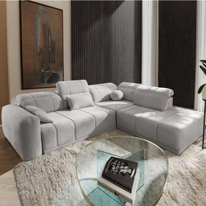 Rohová sedací souprava s funkcí spaní Cetara VII šedý jasan pravá Vysoce kvalitní rohová sedací souprava do obývacího pokoje s pohodlným posuvným opěradlem