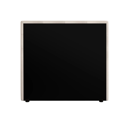 Kontinentální postel Kansas 120x200 béžová v moderním skandinávském stylu s čalouněným čelem a podnožkou