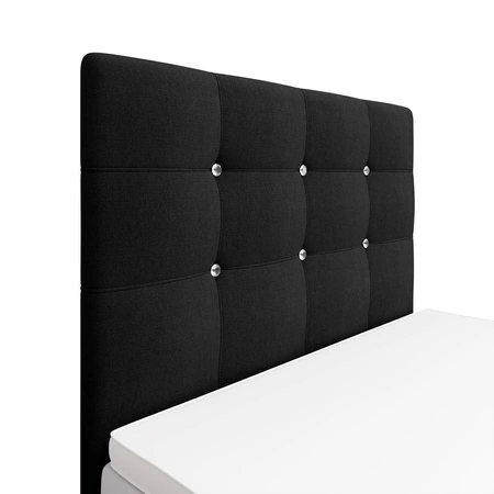 Černá kontinentální postel Kingston 100x200 v moderním skandinávském stylu s čalouněným podhlavníkem s krystaly Postel s úložným boxem