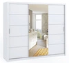 Zrcadlová posuvná skříň Rico 250 cm bílá prostorná skříň do ložnice, šatny nebo předsíně klasický tvar s geometrickými tvary