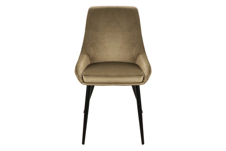 Čalouněná židle Cobe olivově zelené moderní a funkční jídelní židle s kovovými nohami