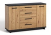 Komoda Simi 135 cm dub artisan / černá minimalistický design klasický tvar ideální komoda do obývacího pokoje nebo obývacího pokoje