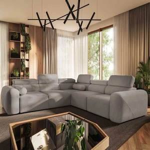 Cantare III rohová pohovka s funkcí spaní šedý jasan pravý roh pohodlná a stylová rohová pohovka do obývacího pokoje dvě nádoby na lůžkoviny