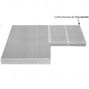 Boční koncová lišta vhodné pro 38mm hliníkovou pracovní desku