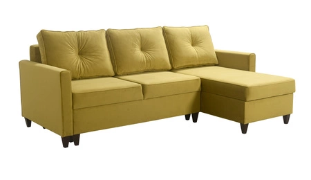 Rohová sedací souprava s funkcí spaní Terni krémová pravý roh praktická a funkční, vybavená prostornými nádobami na lůžkoviny