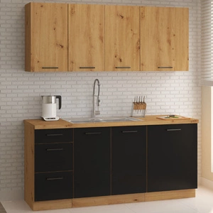 Sada kuchyňského nábytku Monza 180 cm Kontrastní barvy skříněk, které se hodí do každého interiéru kuchyně