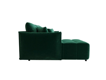 Rozkládací pohovka Oroso bottle green levá pohovka měkká sametová tkanina s hydrofobním povlakem nádoba na lůžkoviny