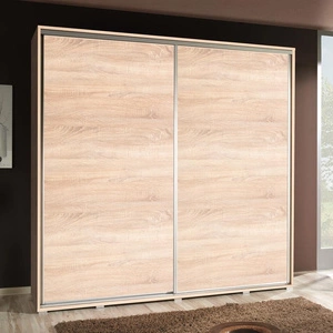 Posuvná šatní skříň Penelope 205 cm světlý dub sonoma moderní design šatní skříně hliníková vodítka dveří a pojezdový systém