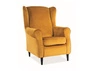 Křeslo Ushak Baron žlutý stylová a pohodlná moderní tkanina odolná proti roztažení a poškrábání