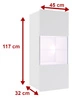 Závěsná vitrína Apulia 45 cm bílý lesk minimalistický design stylová vitrína do obývacího pokoje jednoduchý tvar, který se hodí do každého interiéru