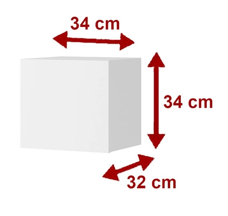 Závěsná skříňka Apulia 34 cm bílý lesk minimalistický design stylová skříňka do obývacího pokoje jednoduchý design do každého interiéru