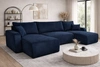 Rohová sedací souprava s funkcí spaní Fiesta U XL tmavě modrá elegantní rohová sedací souprava do obývacího pokoje s úložným prostorem na lůžkoviny plyšová látka