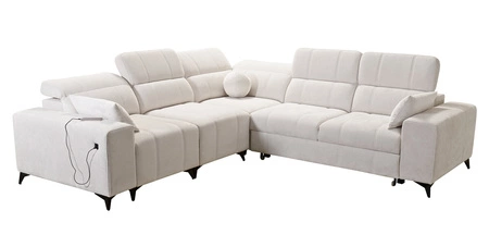 Rohová sedačka s funkcí spaní Penejos III olivová levá mimořádně pohodlná a praktická rohová sedačka do obývacího pokoje dva kontejnery na lůžkoviny