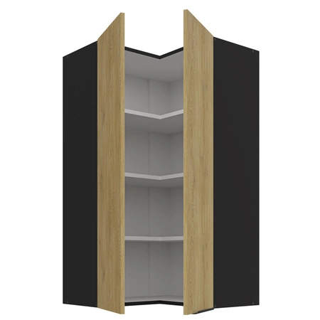 Rohová kuchyňská nástěnná skříňka Crotone 60x60 GN-108 2F s kovovou hranou úchytky odolná proti vlhkosti a poškození skříňky