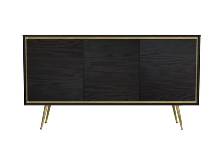 Komoda Nevea 150 cm černá grafit Elegantní komoda do obývacího pokoje s originálním a zajímavým designem a systémem otevírání dvířek push to open