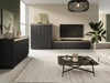 Stylová nástěnná skříňka s frézovanými čely a elegantními úchytkami v barvě broušeného zlata Imperial black furniture set