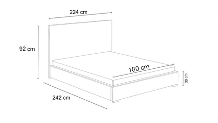 Čalouněná postel Palise 180x200 krémová stylová postel s úložným prostorem na lůžkoviny pohodlný podhlavník zaujme svým elegantním designem