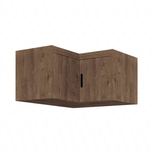 Dubová rohová šatní skříň Rene lefkas s nástavcem Funkční šatní skříň zvětšuje úložný prostor pro oblečení, boty a doplňky