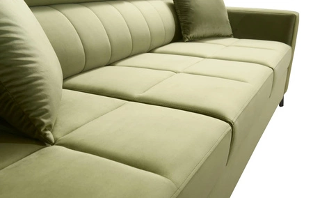 Pohovka s funkcí spaní Nausa grafitové nastavitelné opěrky hlavy odolné proti prošití a poškrábání pohodlné při relaxaci